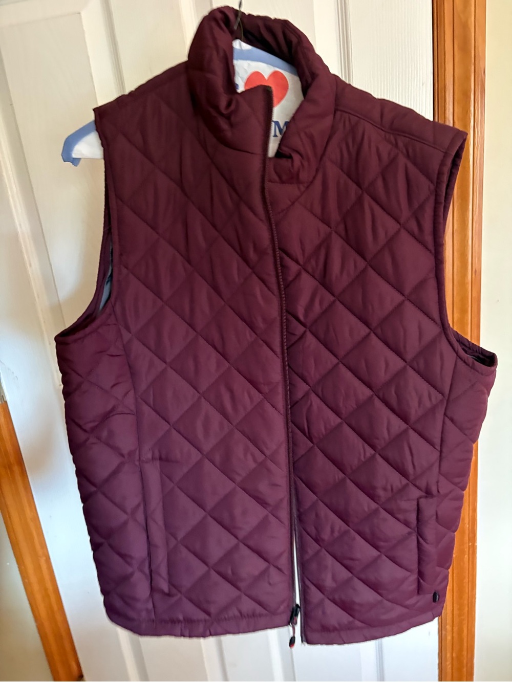 Hawke & Co Performance Burgundy Quilted Puffer Vest Full Zip Medium